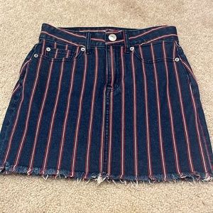 American eagle striped jean skirt